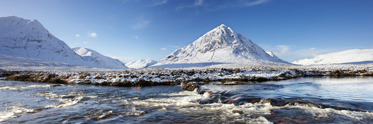 Buachaille Etive Mor & River Etive in winter. Highland. Scotland. November 2006. 